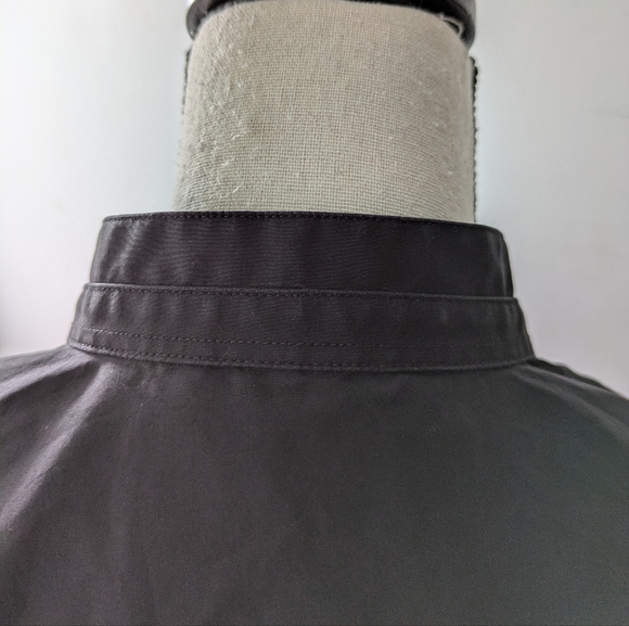 The Kooples Mao-neck Fitted Buttondown Shirt in Black Poplin Cotton - Picture 3 of 8